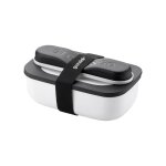 Lunch box blanche avec compartiment et set de 3 couverts en inox