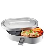 Lunchbox bento 2 pices en acier inoxydable et silicone