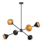 Lustre 6 lumières acier, corde tressée naturelle Lustre 6 lumières acier, corde tressée naturelle