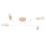 Lustre acier / bois blanc h 17 cm