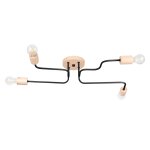 Lustre acier / bois noir h 17 cm