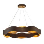 Lustre acier bronze et or bross
