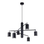 Lustre acier noir h 125 cm