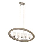 Lustre en acier et verre finition gris antique vieilli
