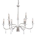 Lustre en acier, verre et nickel poli Lustre en acier, verre et nickel poli