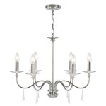 Lustre en acier, verre et nickel poli Lustre en acier, verre et nickel poli