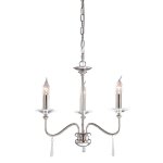 Lustre en acier, verre et nickel poli Lustre en acier, verre et nickel poli