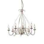 Lustre antique crme 8 lumires