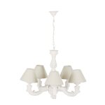 Lustre blanc effet vieilli et abat - jours beiges