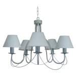 Lustre bras h80cm metal abat - jour tissu gris