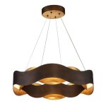 Lustre medium acier bronze et or bross