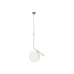 Lustre en mtal dor avec sphre en verre blanc, 50x30x100 cm
