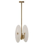 Lustre en mtal et verre dor 35x18x80 cm