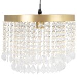 Lustre  pampilles en acrylique et mtal dor