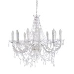 Lustre  pampilles en mtal blanc d75