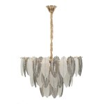 Lustre en verre et m�tal multicolore (� 60 x 40 - 87 cm)