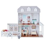 Maison de poupe 89. 5 cm, blanc / gris