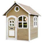 Maisonnette enfant avec fenêtres, en bois fsc, marron / blanc Maisonnette enfant avec fenêtres, en bois fsc, marron / blanc