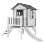 Maisonnette enfant xl avec toboggan en bois blanc fsc, blanc Maisonnette enfant xl avec toboggan en bois blanc fsc, blanc