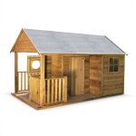 Maisonnette avec v�randa en bois de 4, 5m�, rose - cabane en pin