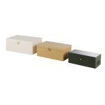 Malles en mtal blanc, jaune et noir (x3)