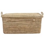 Malle de rangement feuille de palmier osier naturel 40 x 80 Malle de rangement feuille de palmier osier naturel 40 x 80