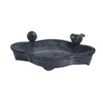 Mangeoire  oiseaux abreuvoir jardin en fonte grise 19. 5cm