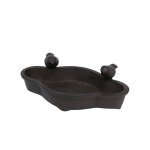 Mangeoire  oiseaux abreuvoir jardin en fonte marron 19cm