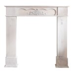 Manteau de chemine 104x99x21 cm en paulownia blanc