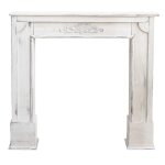 Manteau de chemine effet vieilli 105x21x100 cm en paulownia blanc