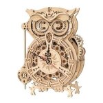 Maquette 3d - horloge hibou naturel