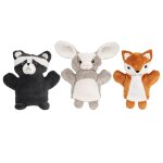 Marionnettes animaux gris, blancs et orange (x3) Marionnettes animaux gris, blancs et orange (x3)