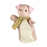 Marionnette cochon coton rose 14x4x27 cm