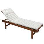 Matelas bain de soleil extérieur à rayures coton blanc 180x60 cm Matelas bain de soleil extérieur à rayures coton blanc 180x60 cm