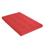Matelas futon coton et fibres rouge 140x190