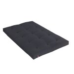 Matelas futon coton et fibresgris anthracite 140x190