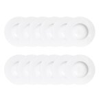 Maxi lot de 12 assiettes creuses 23 cm blanches en porcelaine