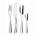 Mnagre 24 couverts en acier inox finition poli - miroir
