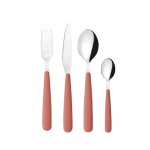 Mnagre 24 pices en acier inoxydable et acrylique terracotta