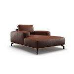 Mridienne 1 place en cuir cognac