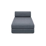 Mridienne convertible et modulable 3 places en tissu lisse bleu