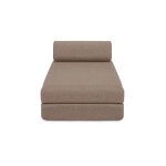 Mridienne convertible et modulable 3 places en tissu lisse marron