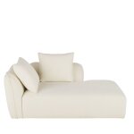 Méridienne droite pour canapé modulable tissu écru effet laine bouclée Méridienne droite pour canapé modulable tissu écru effet laine bouclée