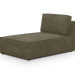 M�ridienne modulable en velours c�tel� vert kaki