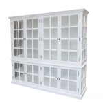 Meuble armoire vitrine en bois blanc et verre 220 x 55 x 195 cm