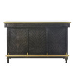 Meuble de bar 1 tiroir 1 porte coloris laiton et noir Meuble de bar 1 tiroir 1 porte coloris laiton et noir