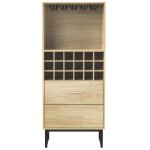 Meuble bar avec casier  bouteilles, support  verres suspendus