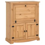 Meuble bar  vin 16 bouteilles en bois massif, effet antique