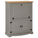 Meuble bar  vin 16 bouteilles en bois massif gris / brun