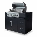 Meuble barbecue gaz 4 brleurs et rtissoire pour cuisine extrieure
